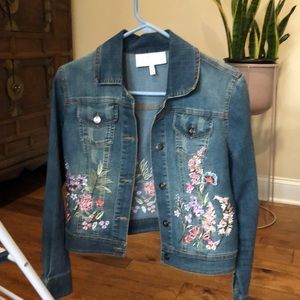 La Bellum by Hillary Scott Embroidered Jean Jacket